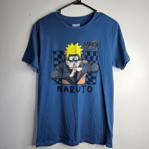 Naruto Graphic Tee - Naruto Licensed Blue Short Sleeve Shirt